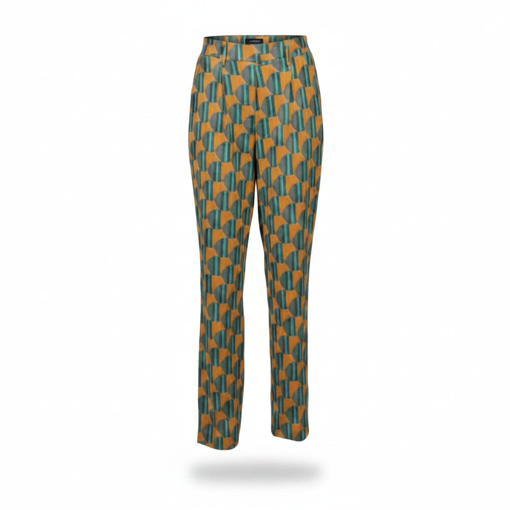 70s PRINTED GREEN PANTS