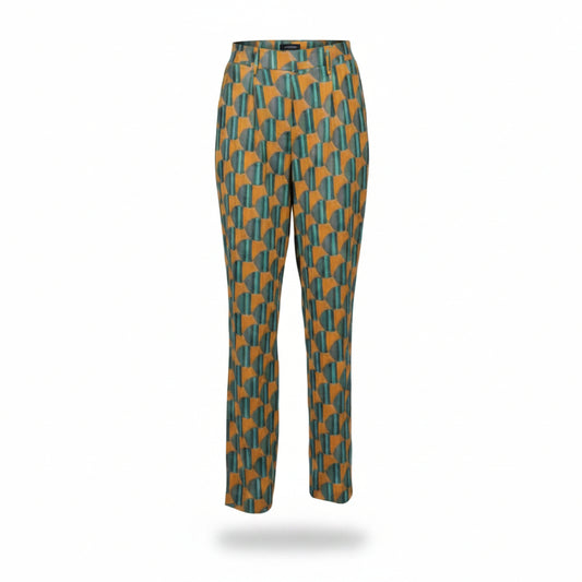 70s PRINTED GREEN PANTS