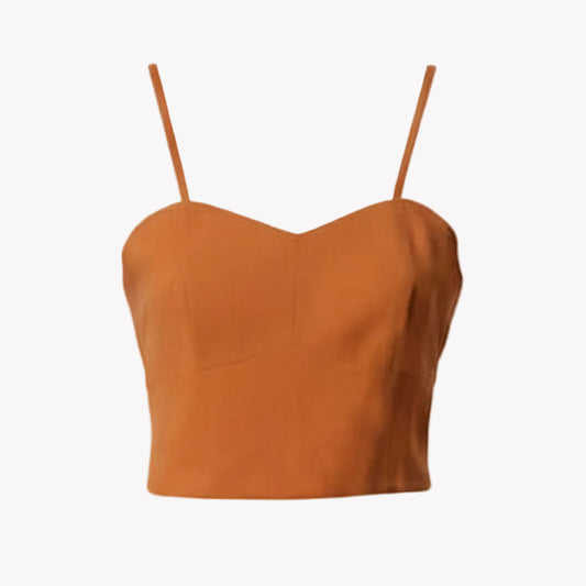 BROWN LIGHT CREPE TOP