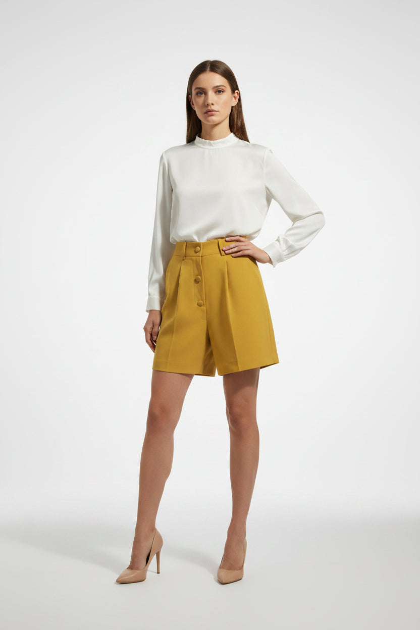 YELLOW CUPRO  SHORT