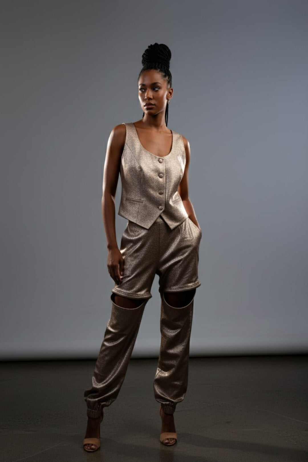 WQ- BRONZE 2 IN 1 PANTS TO SHORT