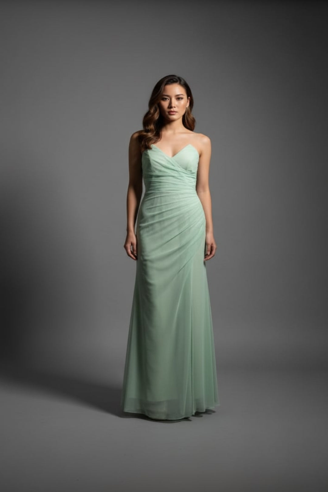 CELESTE  CELADON DRAPED GOWN