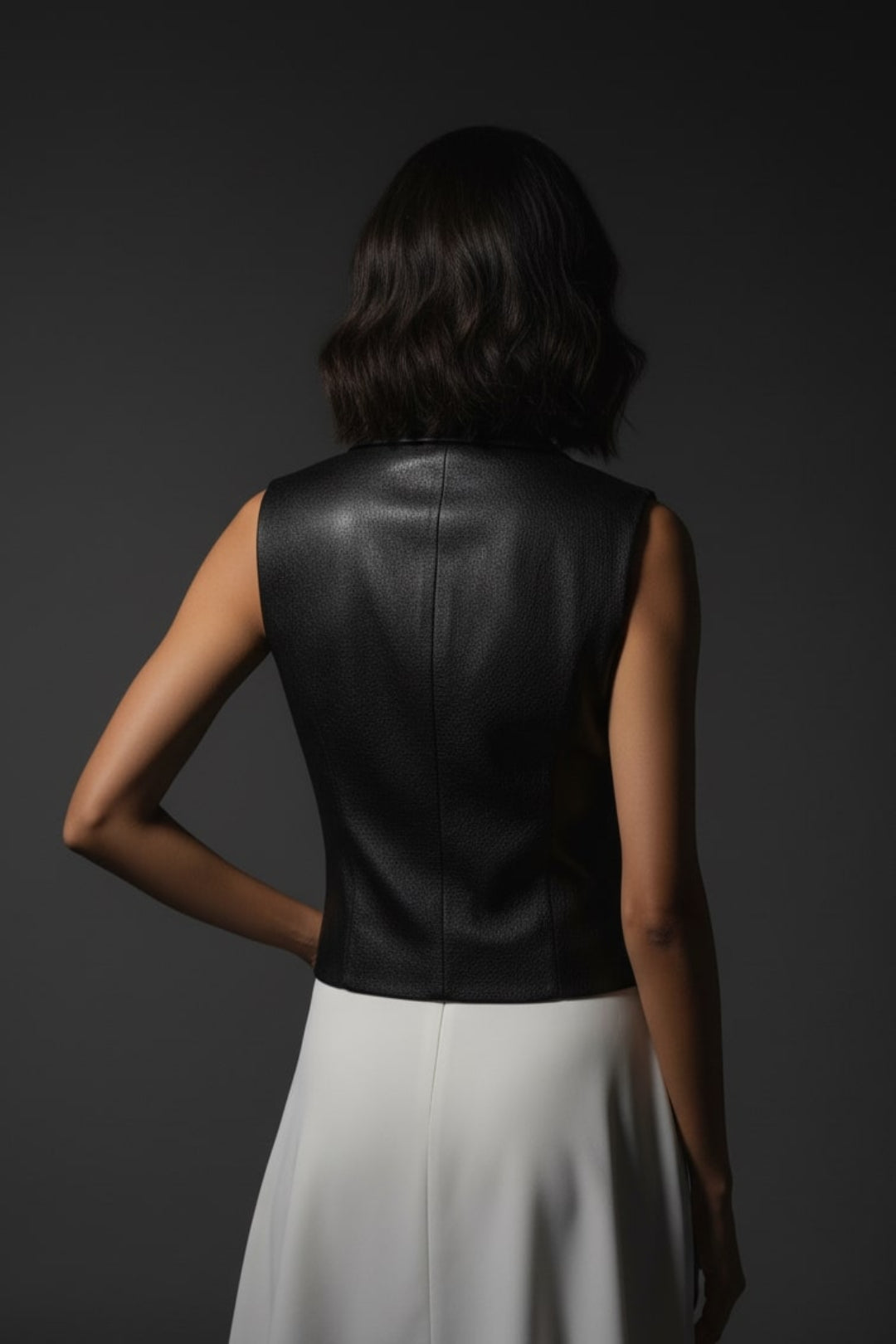 BLACK LEATHER VEST