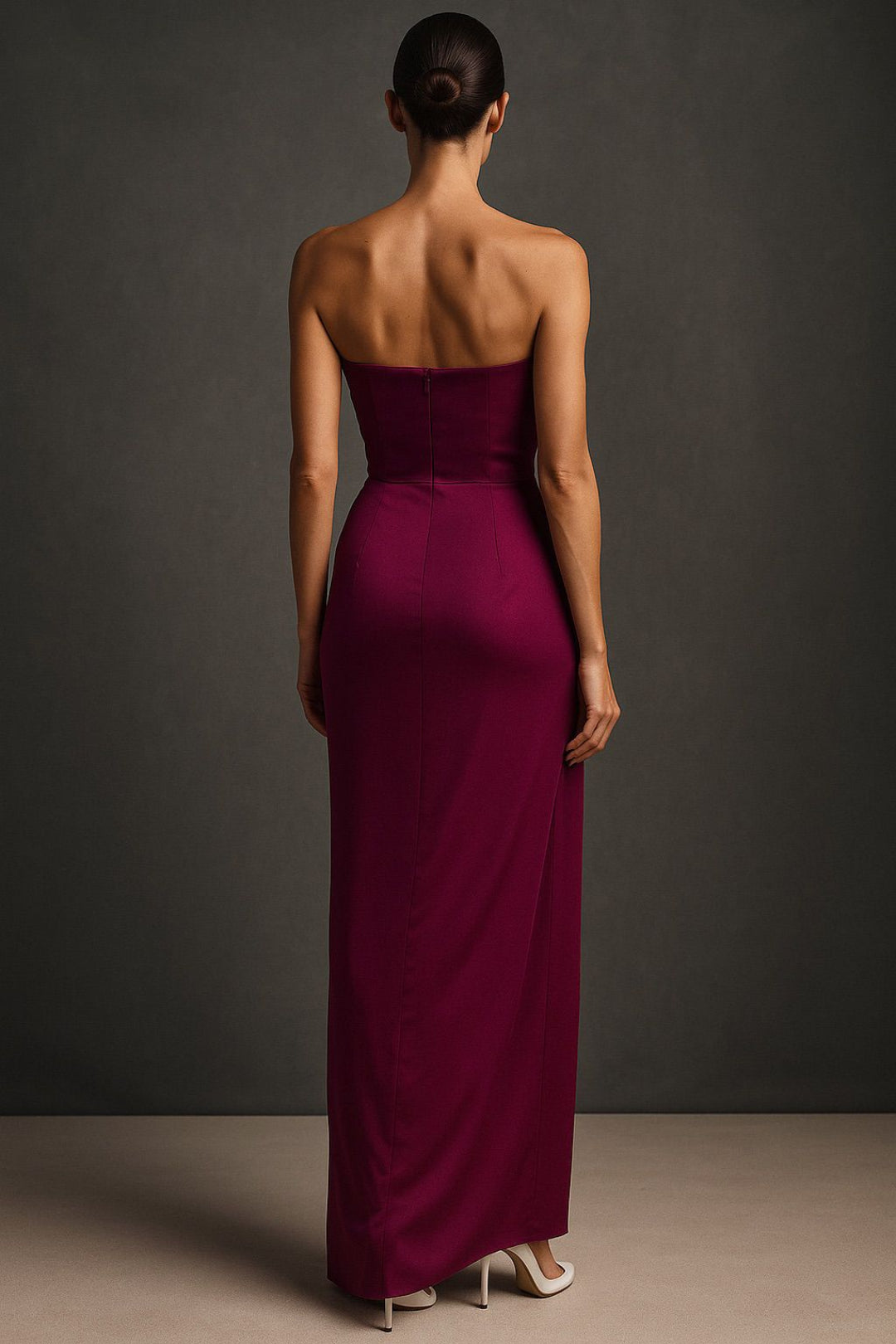 FUCHSIA MUSE DRAPED GOWN