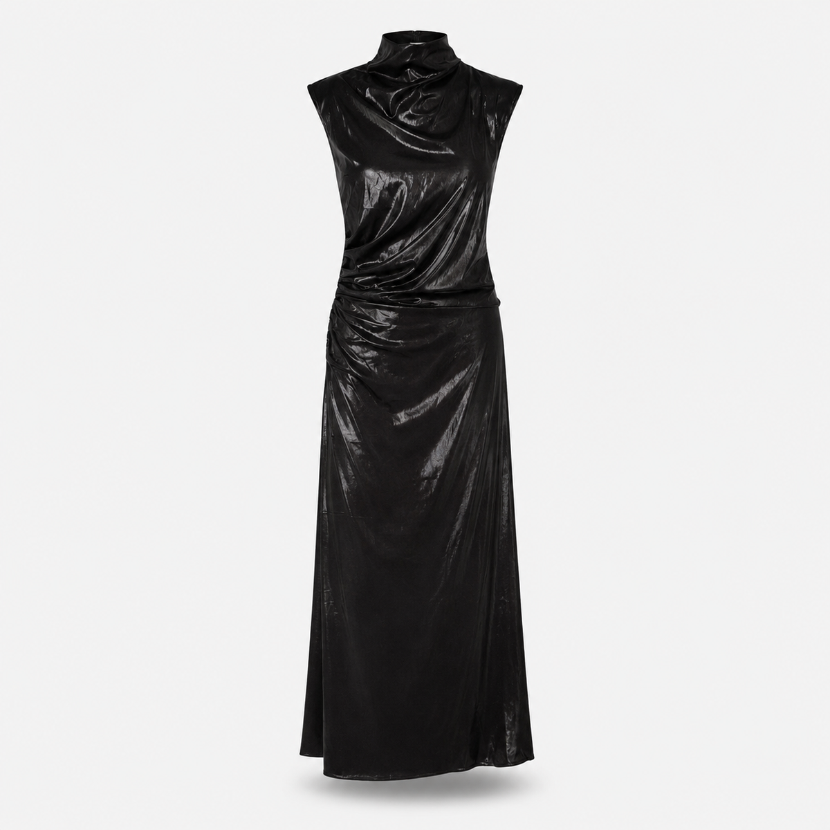 SL-NOIR DRAPED MAXI DRESS