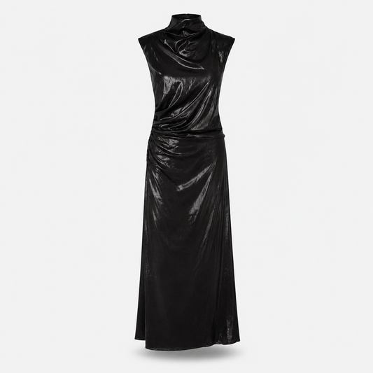 SL-NOIR DRAPED MAXI DRESS