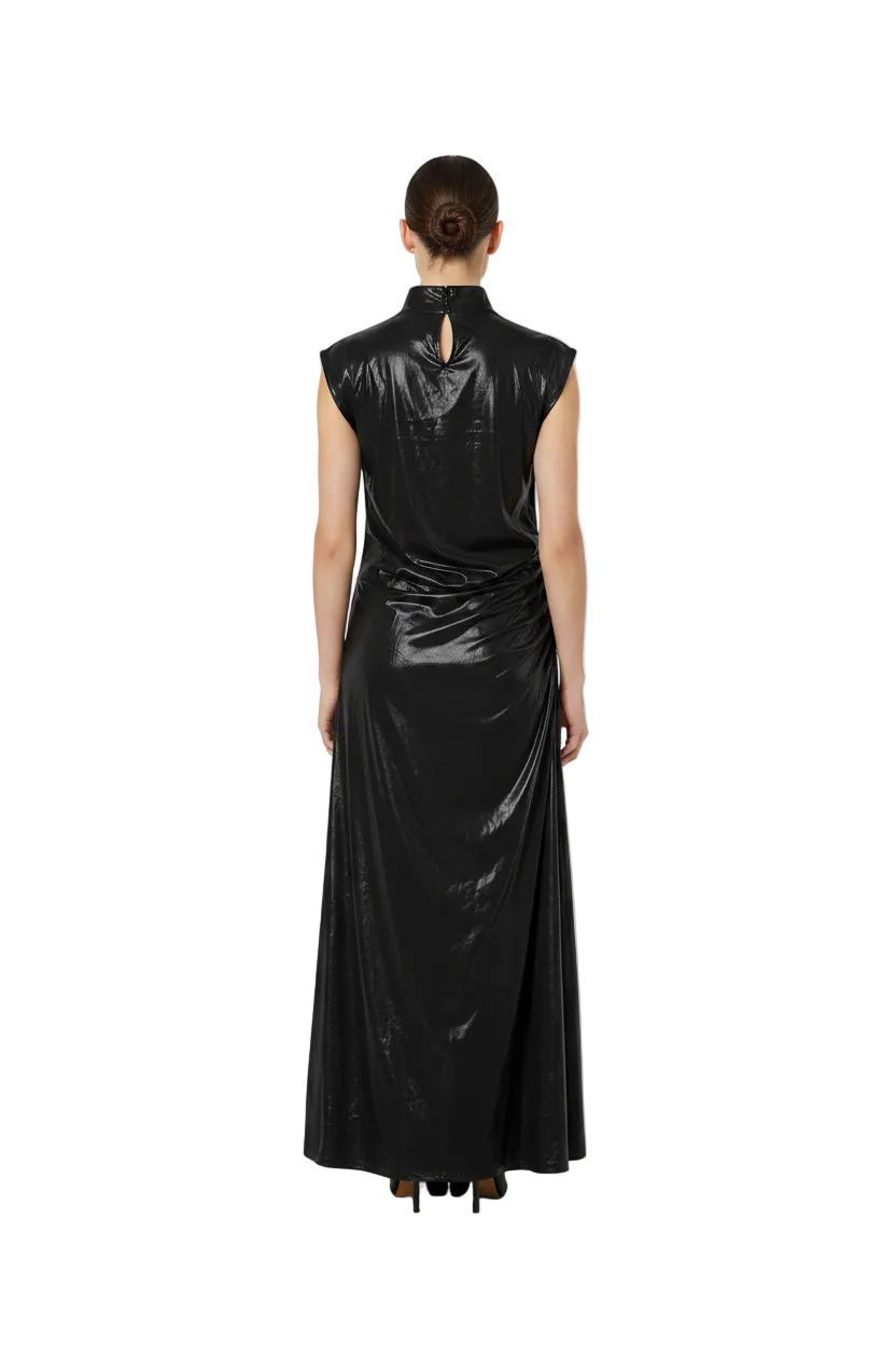 SL-NOIR DRAPED MAXI DRESS