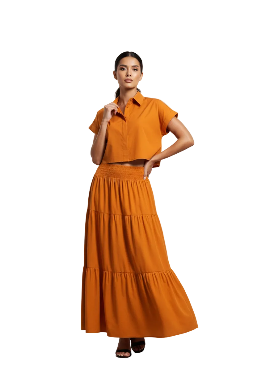 SL-BURNT ORANGE  BASIC SHIRT