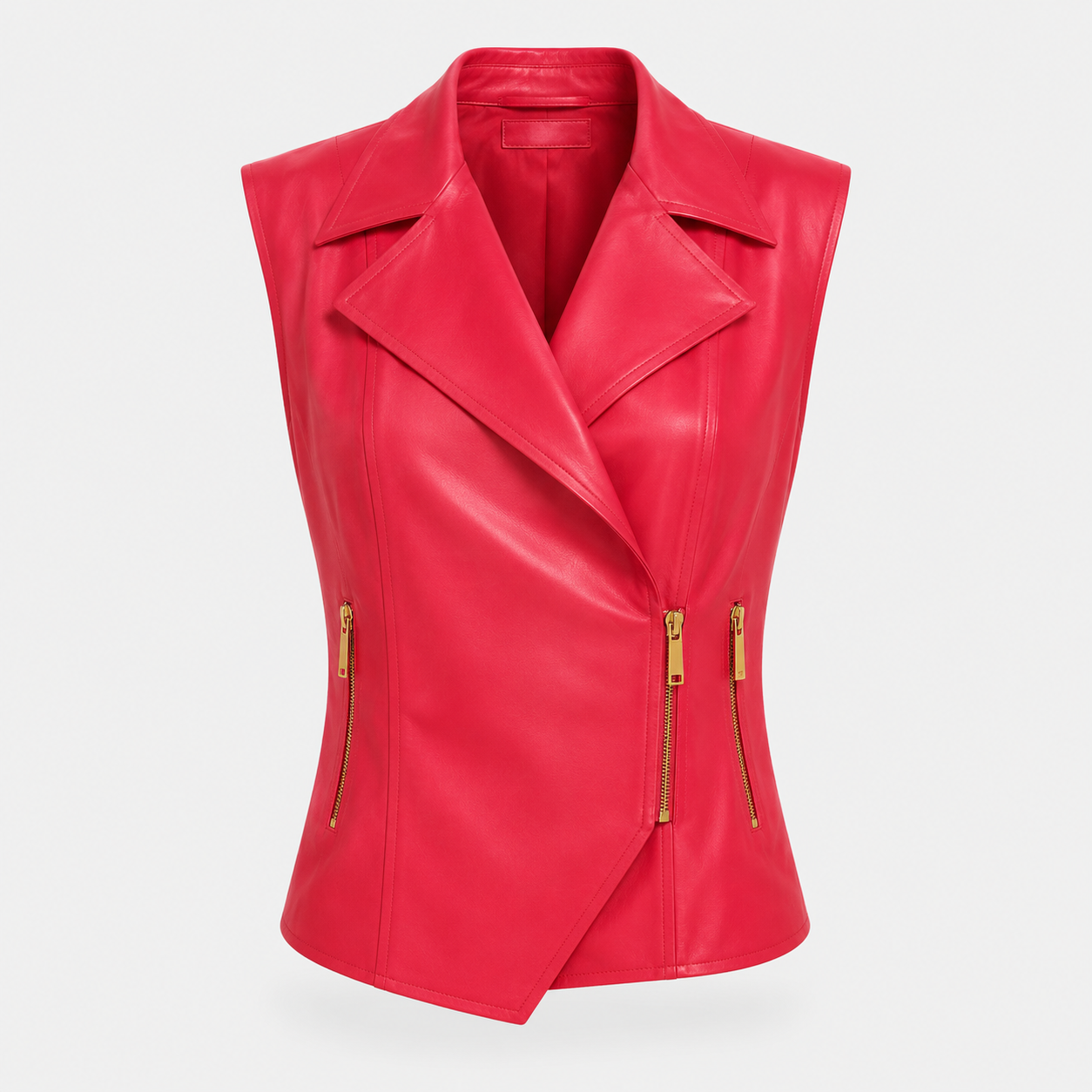 WQ-FUCHSIA LEATHER VEST