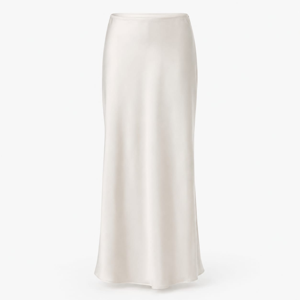 SL-IVORY SATIN BIAS MAXI SKIRT