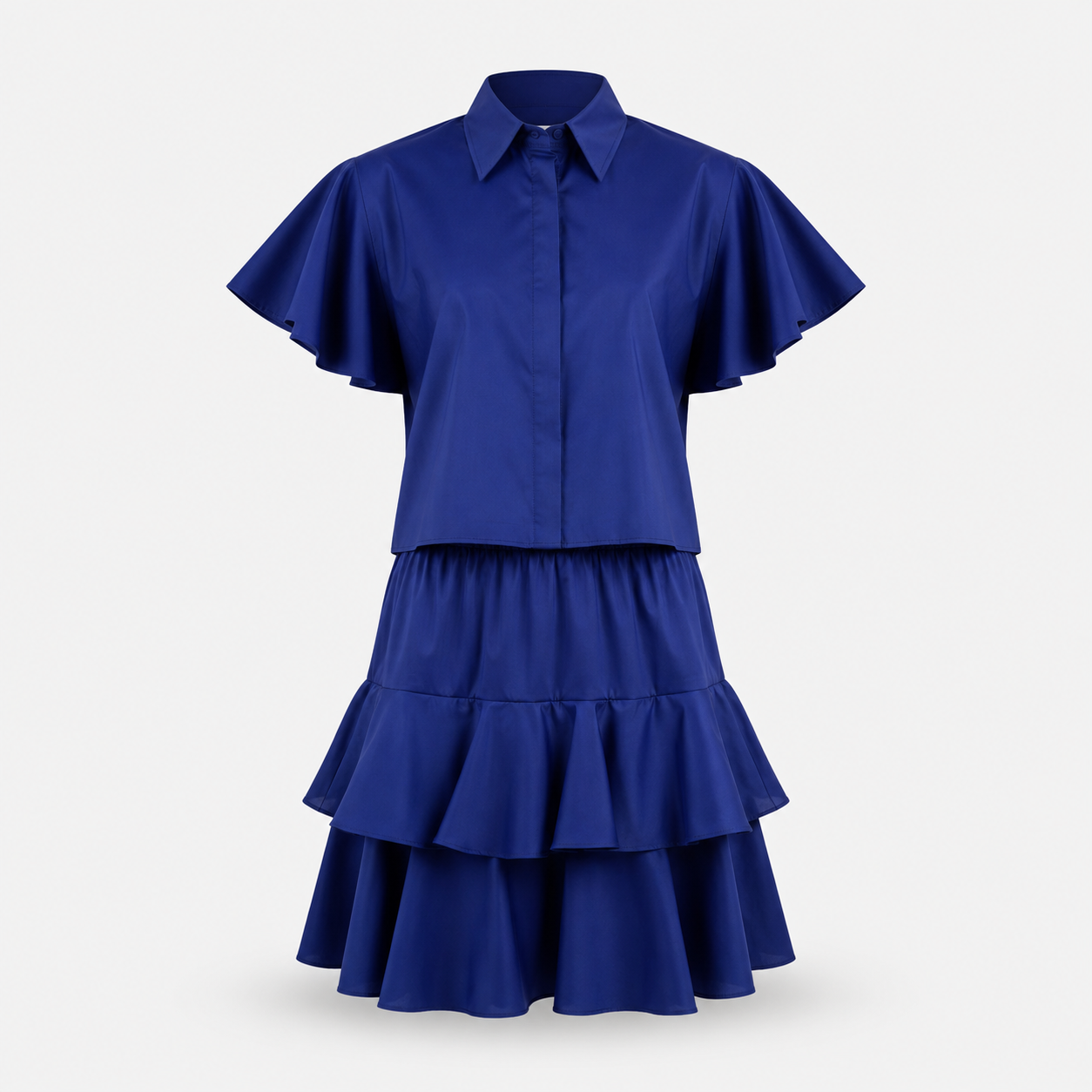 SL-ROYAL BLUE  DOUBLE RUFFLE SKIRT