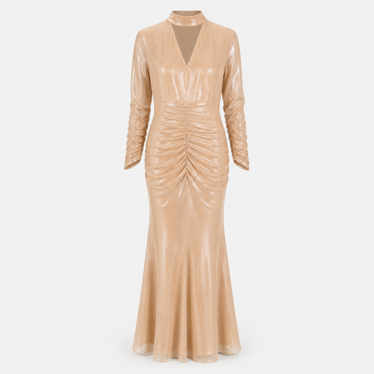 CHAMPAGNE MIRAGE RUCHED GOWN