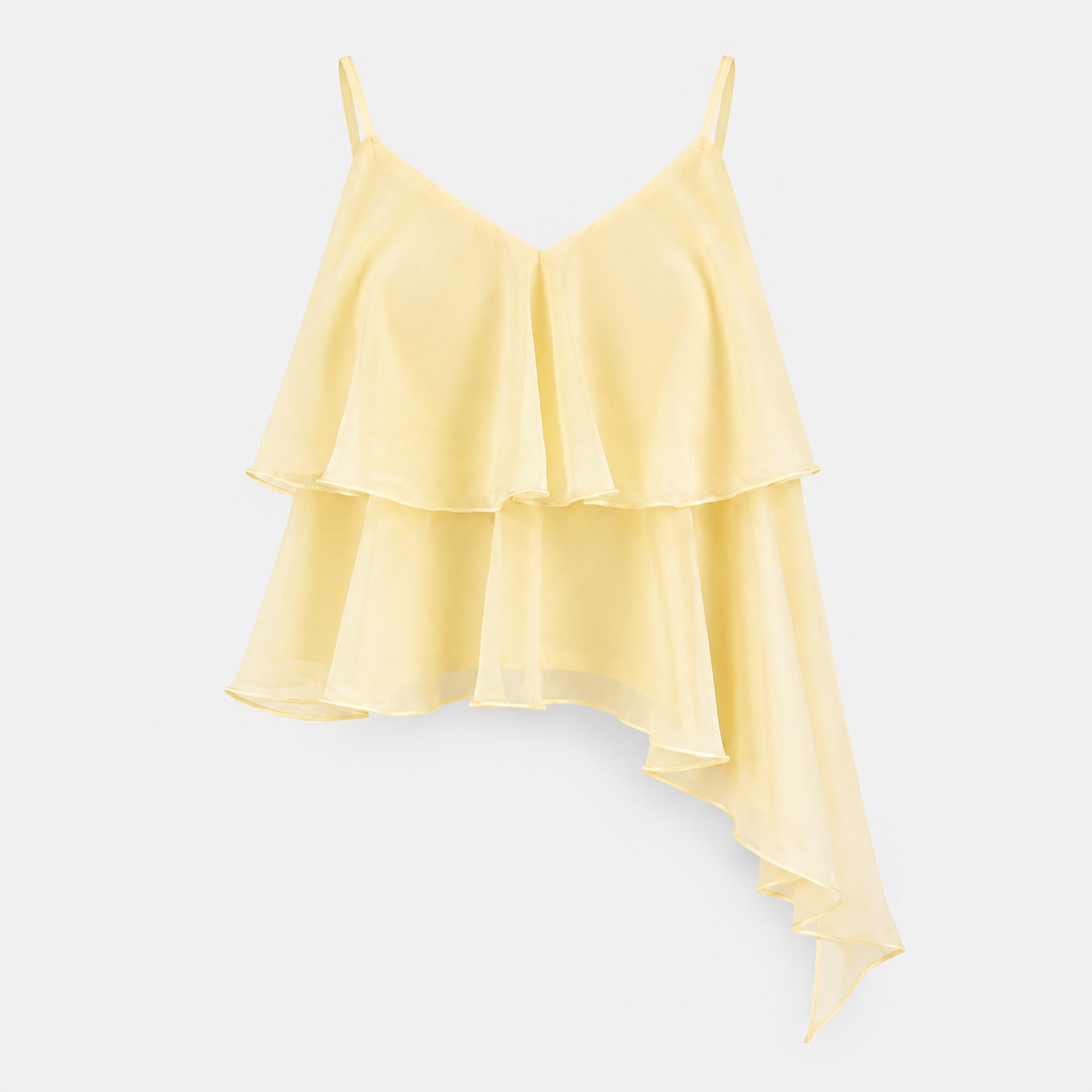 SL-BUTTERCREAM ASYMMETRIC LAYERED CAMI TOP