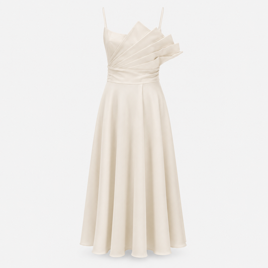 OFFWHITE DRESS W/ DESIGNED BELT