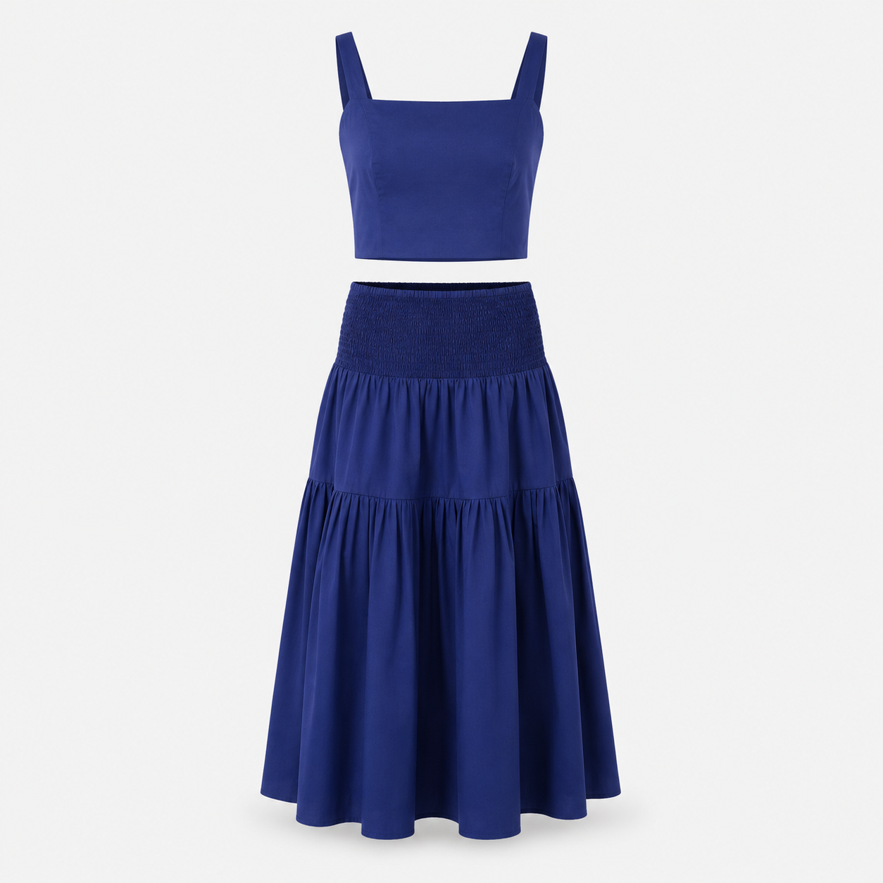 SL-ROYAL BLUE SQUARE NECK CROP TOP