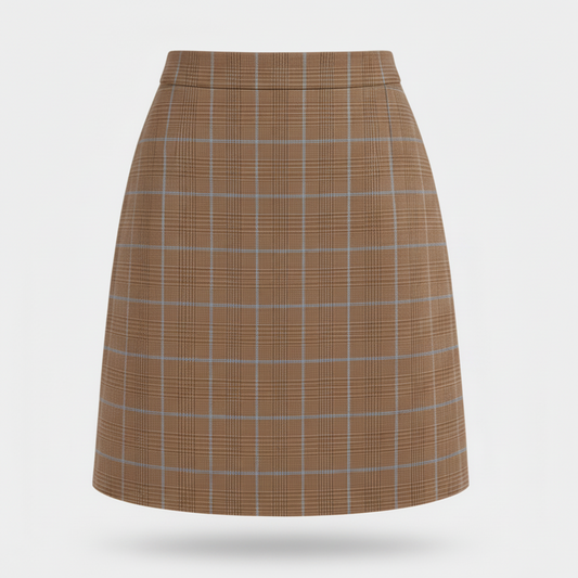 TC- BROWN CHECKS SKIRT