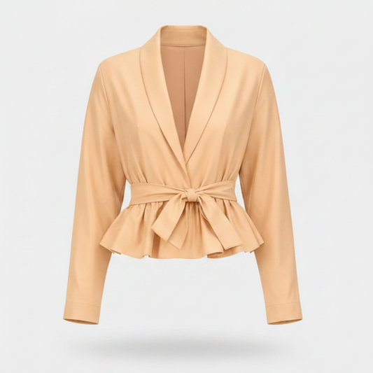 WQ-BEIGE LEATHER JACKET