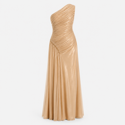 AURELIA CHAMPAGNE DRAPED GOWN