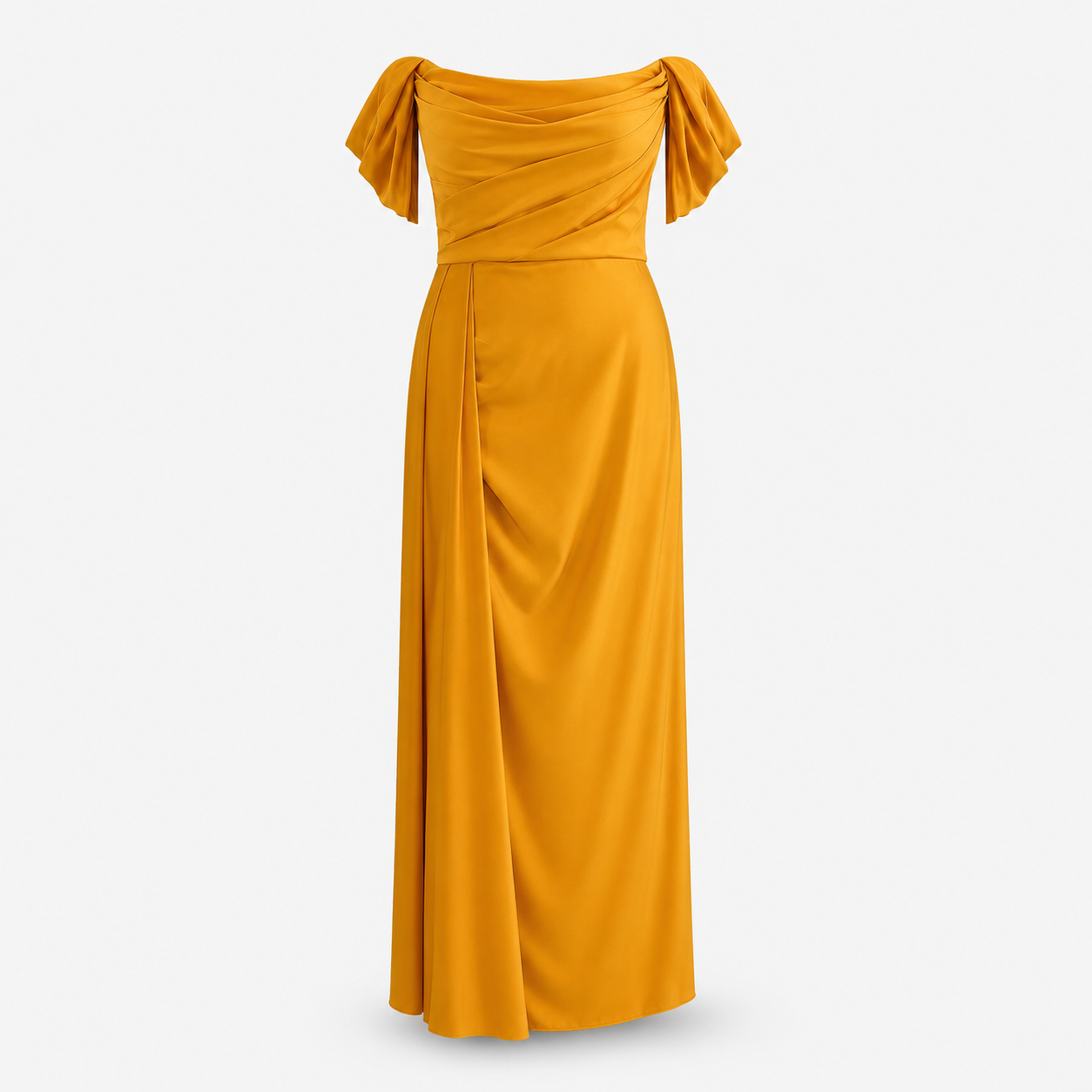 Golden Aura Off-Shoulder Gown