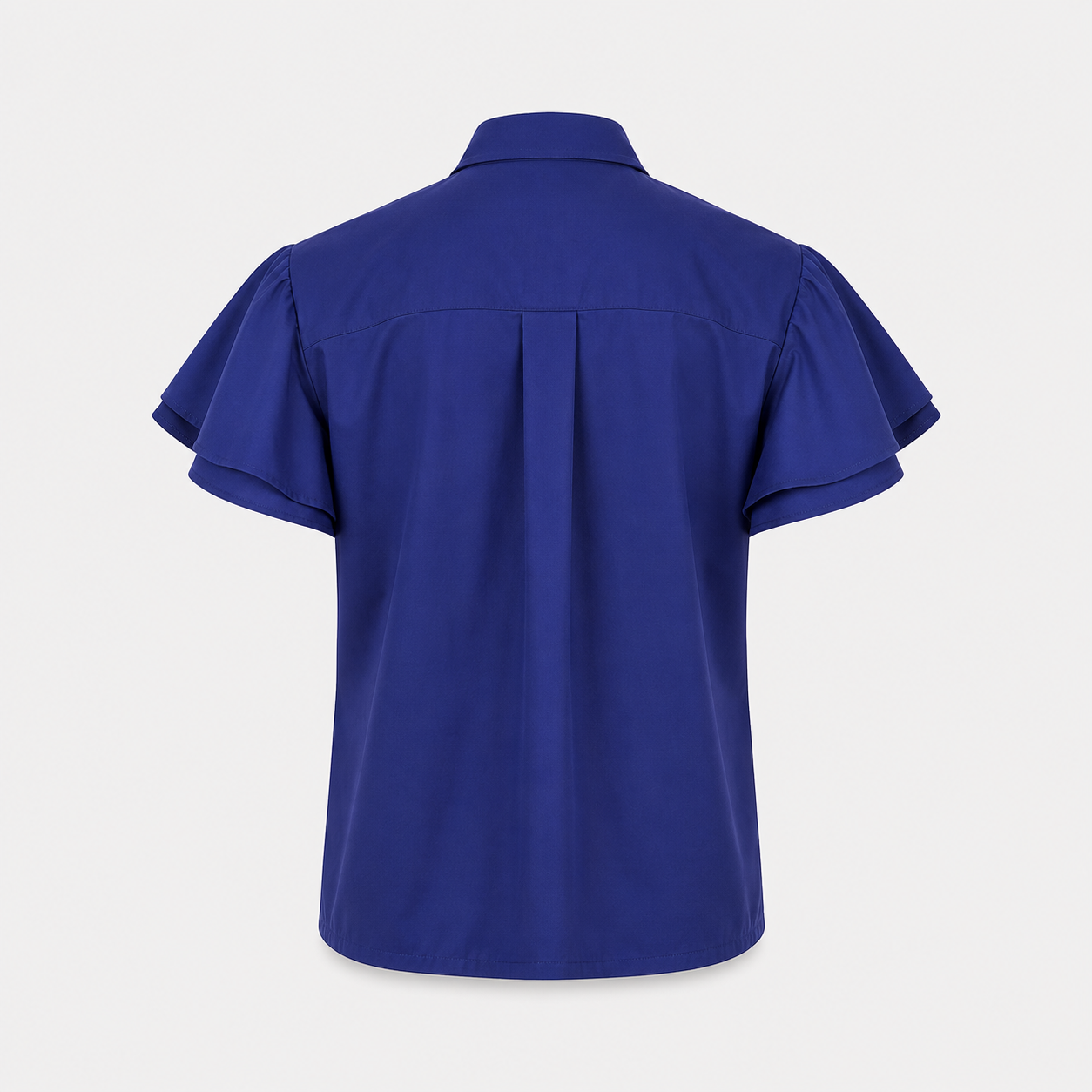 SL-ROYAL BLUE  FLUTTER SLEEVE SHIRT