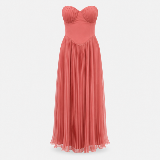 ROSALIE SWEETHEART PLEATED  DRESS