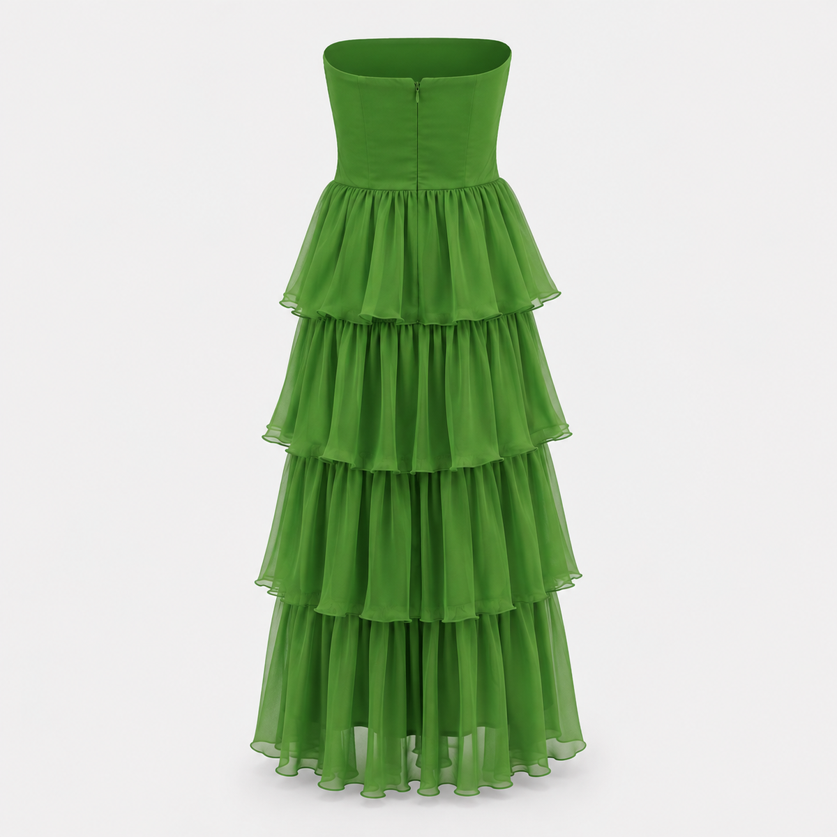 EMERALD CASCADE TIERED DRESS