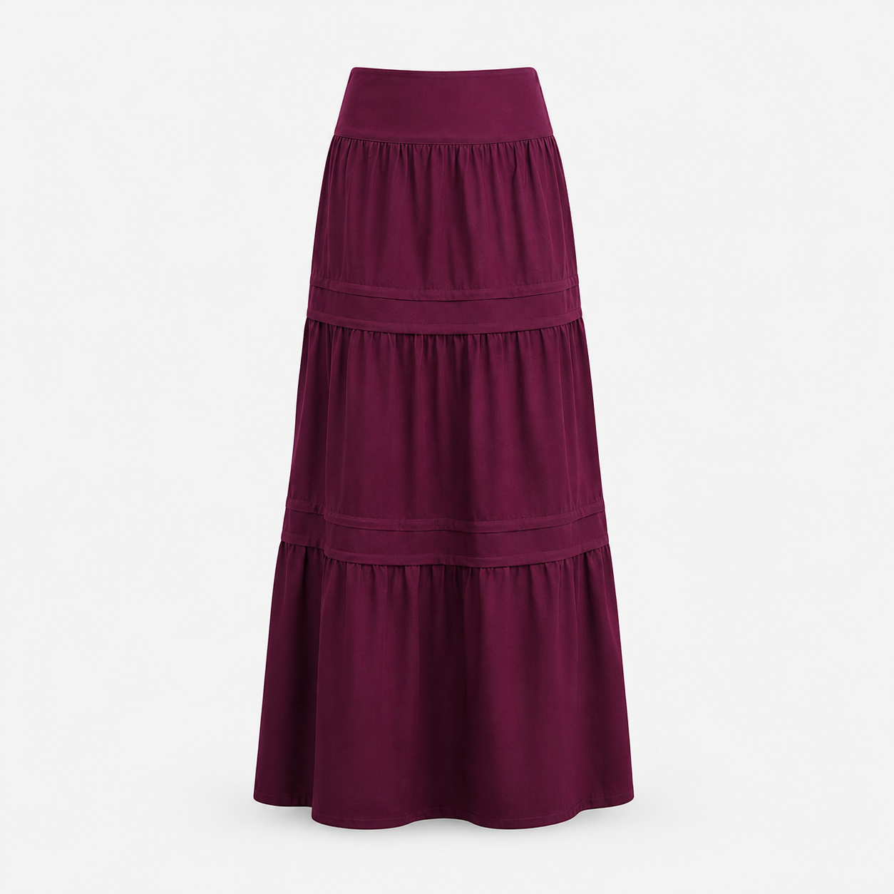 SL-PURPLE TIERED MAXI SKIRT
