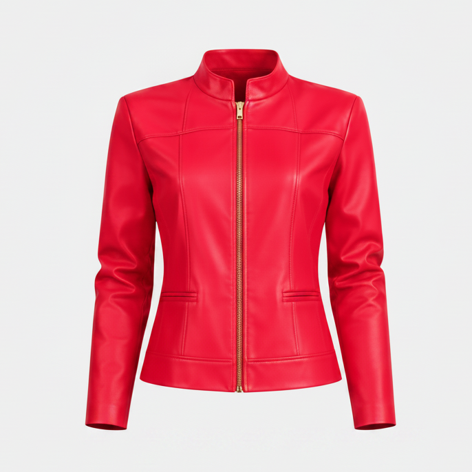 WQ-FUCHSIA LEATHER JACKET