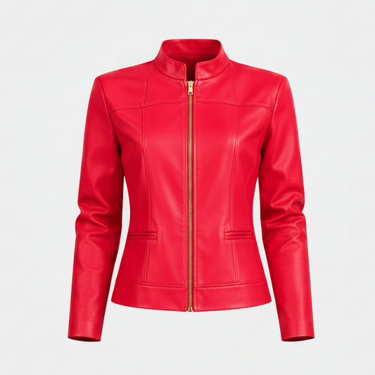 WQ-FUCHSIA LEATHER JACKET