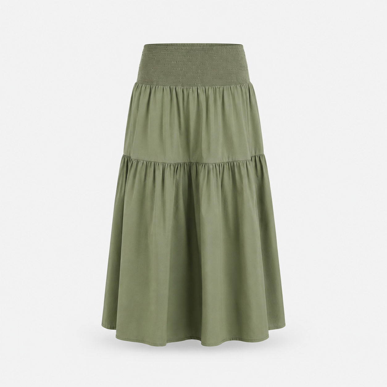 SL-SAGE GREEN TIERED MAXI SKIRT