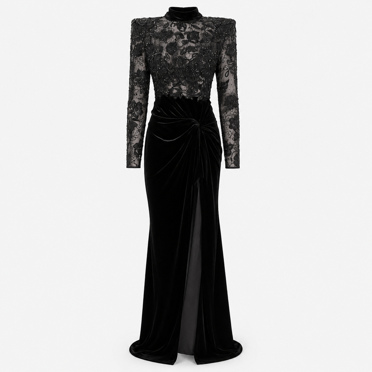NOIR ILLUSION VELVET GOWN