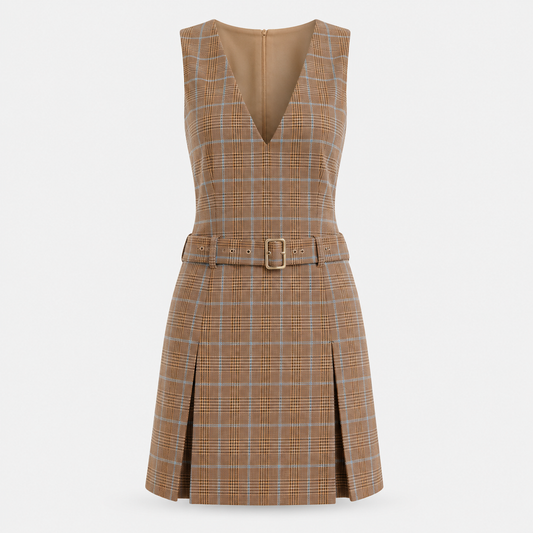 TC- BROWN CHECKS DRESS