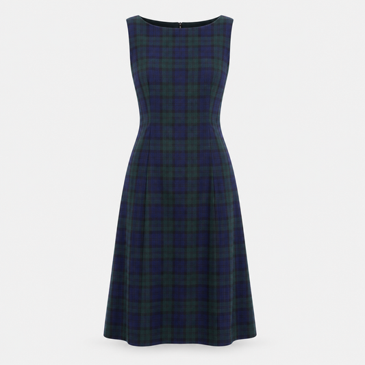 TC- BLUE GREEN CHECKS DRESS