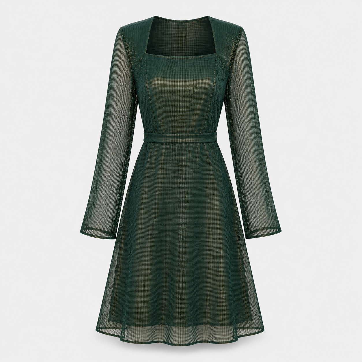 GREEN METALLIC DRESS
