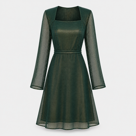 GREEN METALLIC DRESS