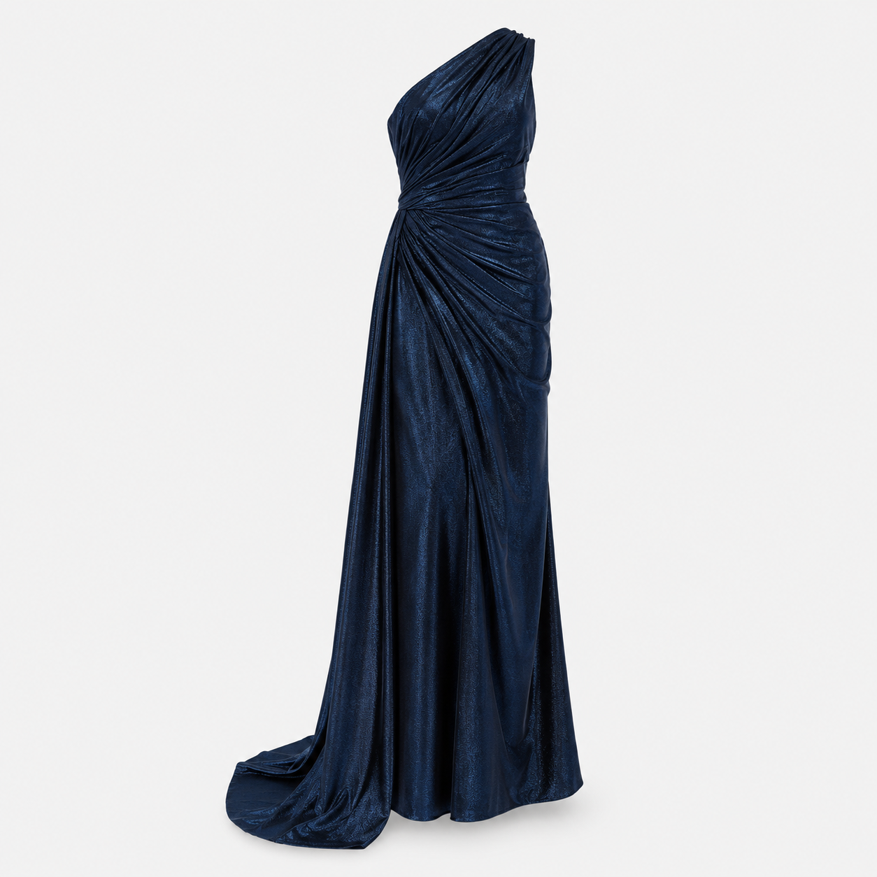 MIDNIGHT MUSE  BLUE   DRAPED GOWN