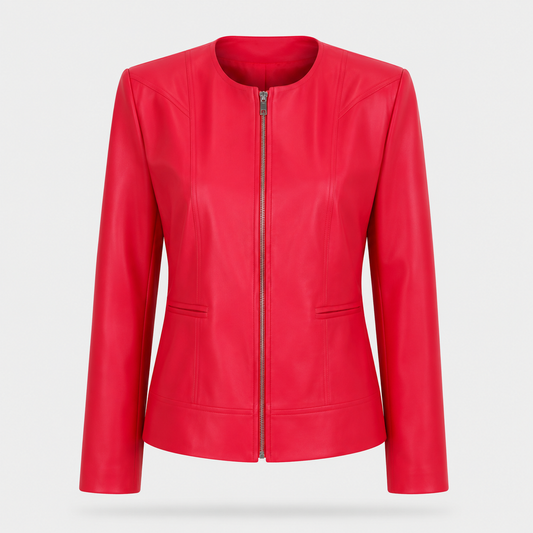 WQ-FUCHSIA LEATHER JACKET