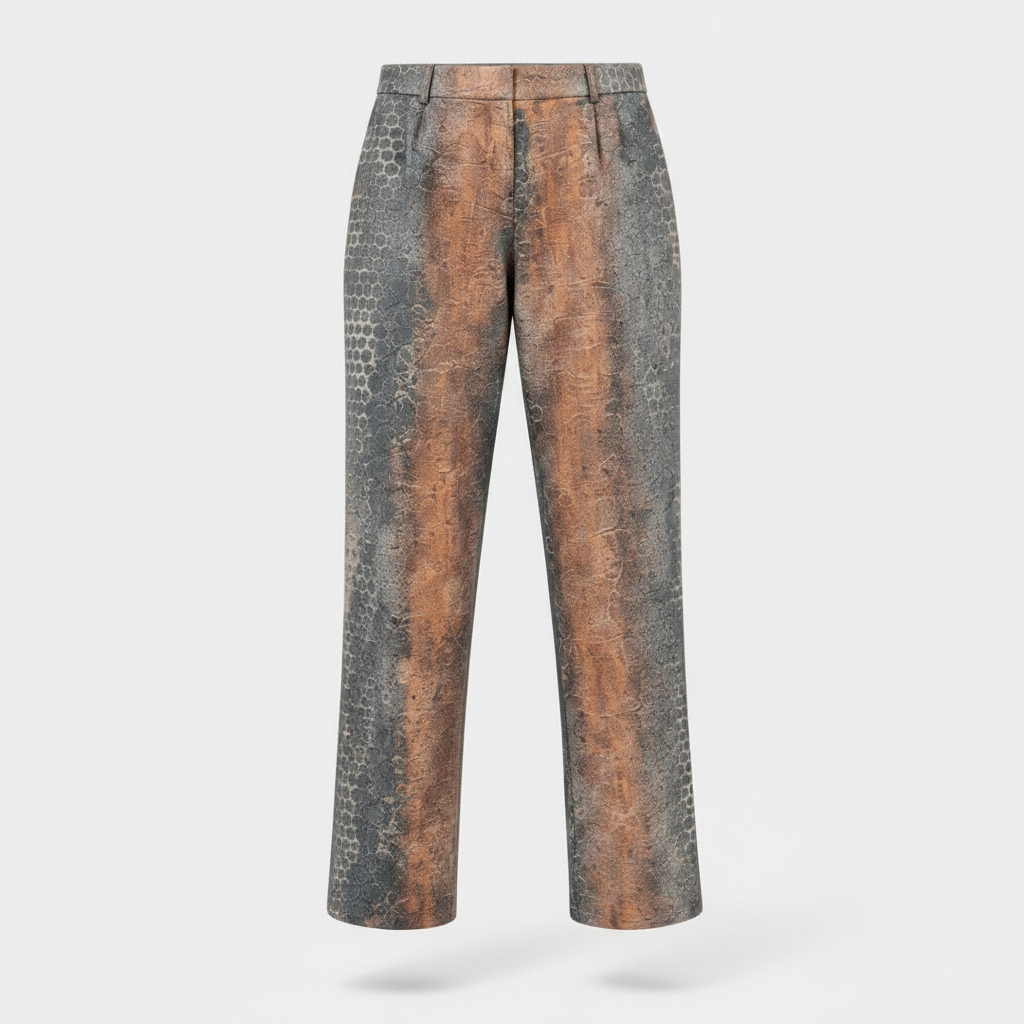 WQ- PRINTED DENIM  PANTS