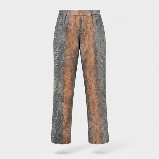 WQ- PRINTED DENIM  PANTS