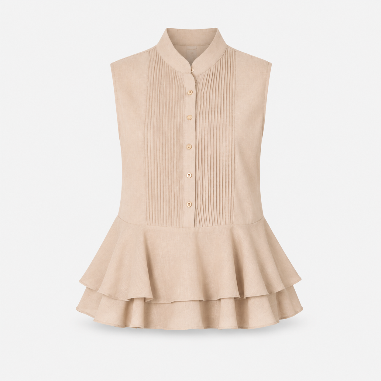 SL-BEIGE  PEPLUM TOP