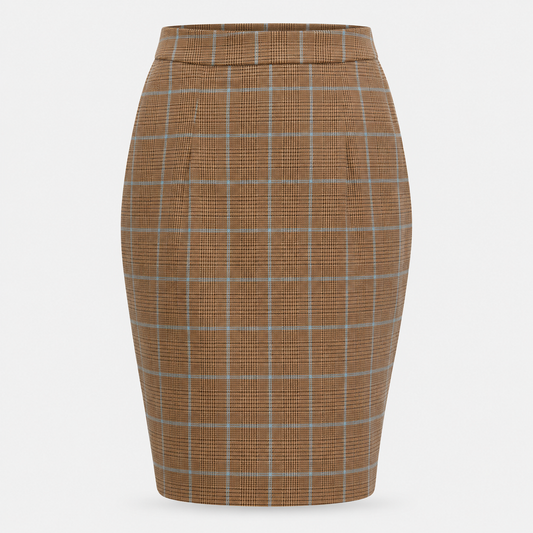 TC- BROWN CHECKS SKIRT