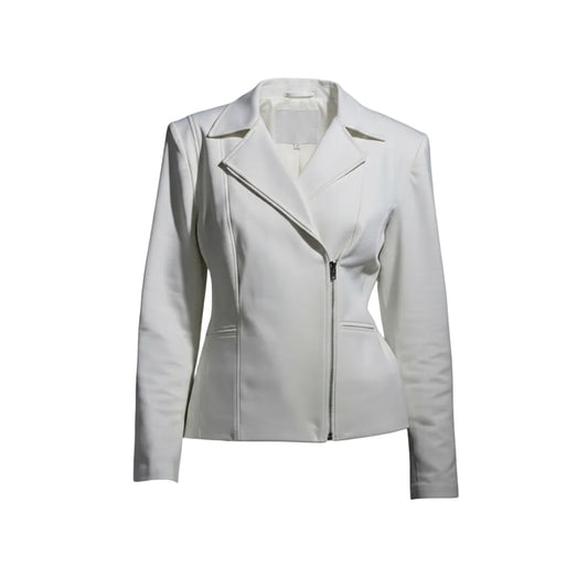 WQ- WHITE CROPPED JACKET