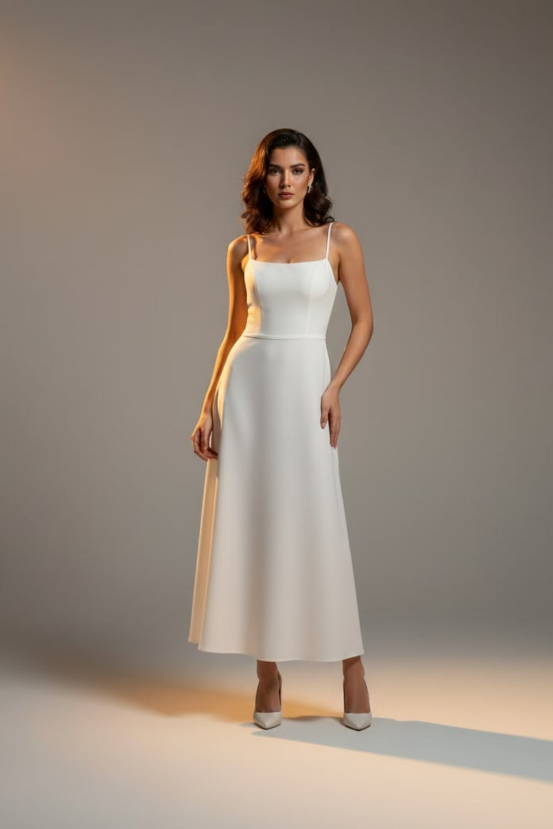 OFFWHITE DRESS W/ DESIGNED BELT