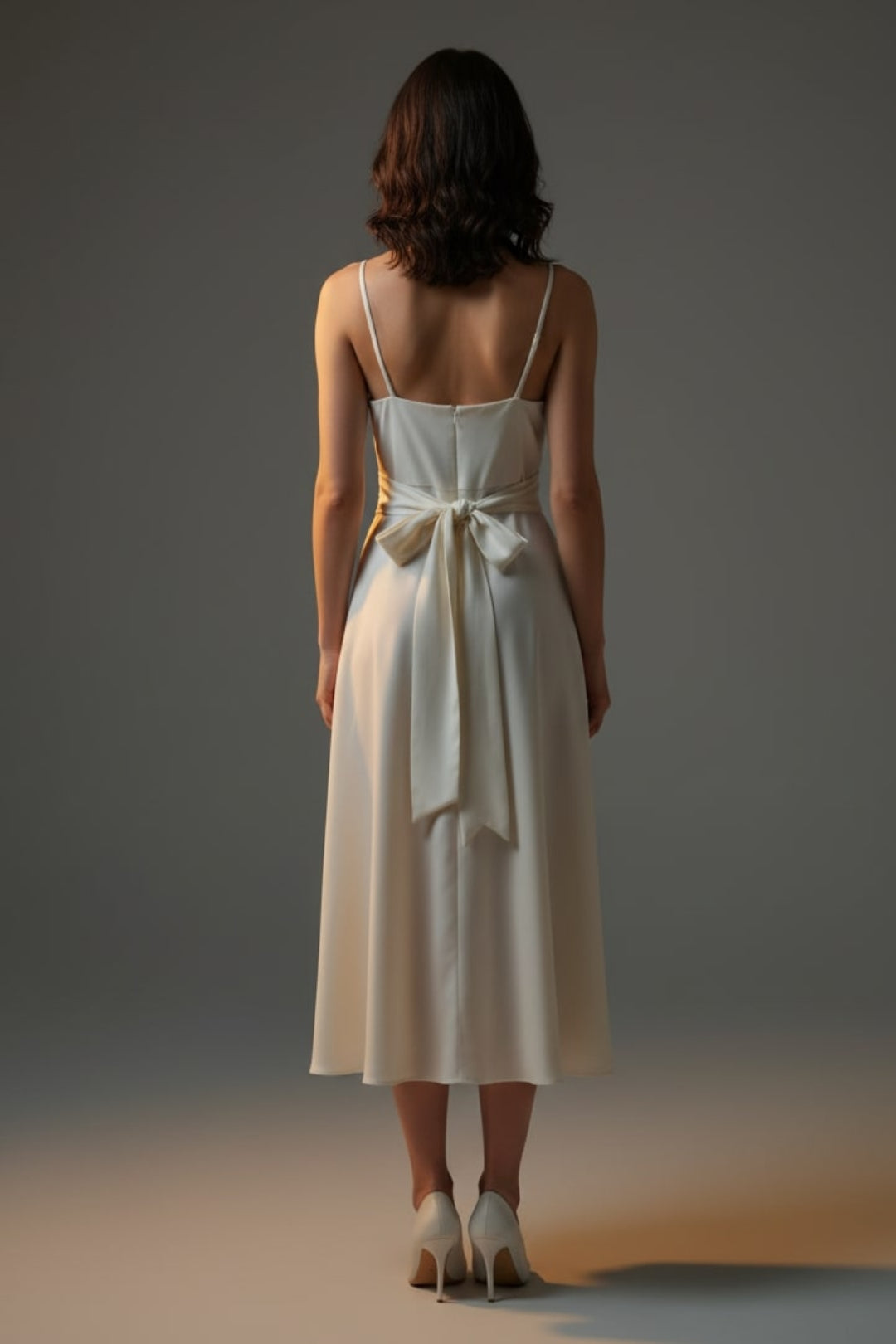 OFFWHITE DRESS W/ DESIGNED BELT