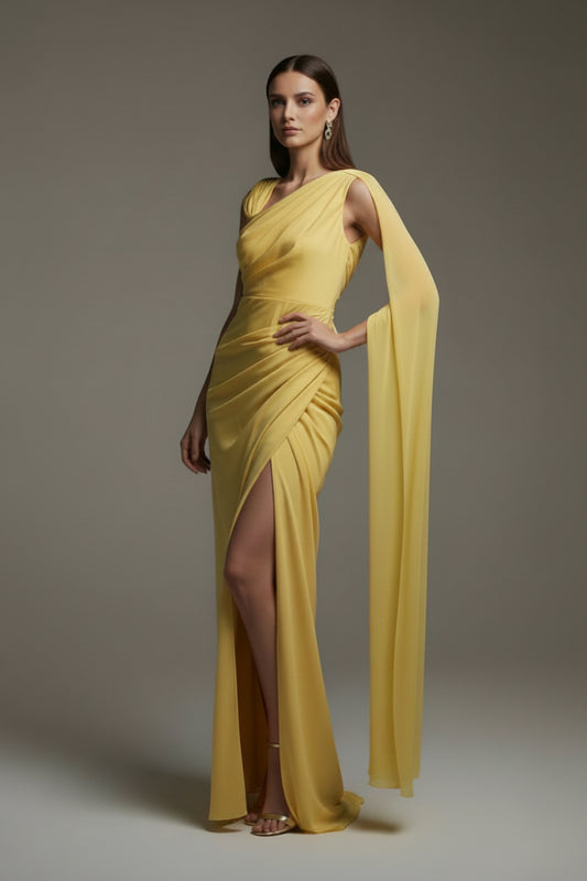 SUNLIT SOLEIL DRAPED GOWN